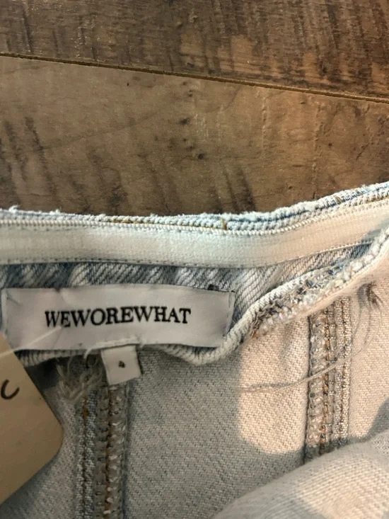 Anthropologie Light Blue Strapless Cargo Denim Jumpsuit - Picture 2 of 2